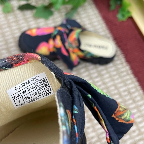 FARM RIO Cashew Platform Mule In Cashew Black Size 7 Brand new - Picture 14 of 15